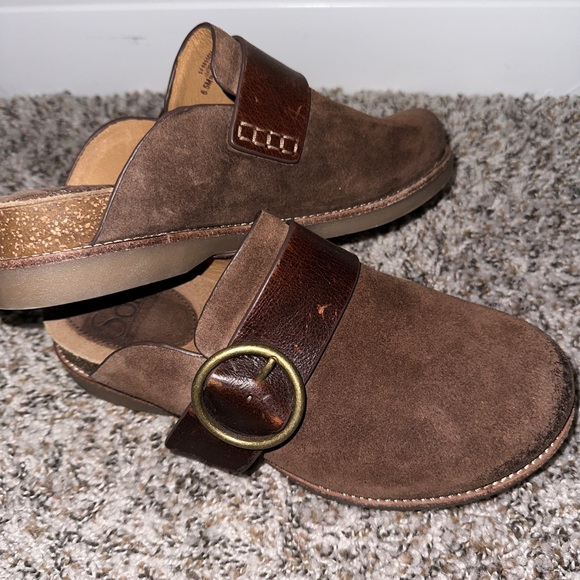 Sofft Cashmere brown Leather Billie Lightweight Slip Clog 6.5 Mule Flat Comfort - Picture 2 of 5